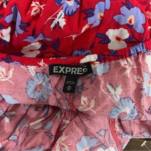 Express Red Ruffled Tiered Sundress - Picture 9 of 9